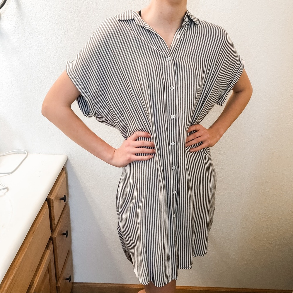 Thread & Supply Black and White Striped Dress